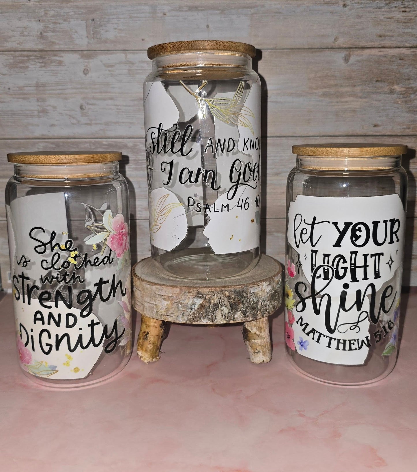 Elegant Bible Scripture Tumbler with Bamboo Lid, Straw & Cleaning Brush