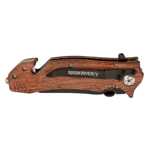 Bison River 4 1/2" Wood Rescue Knife Pocket Knife