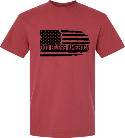 God Bless America Flag short sleeve tee
