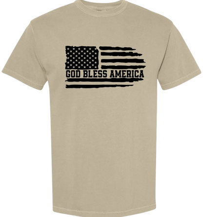 God Bless America Flag short sleeve tee