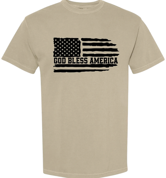 God Bless America Flag short sleeve tee